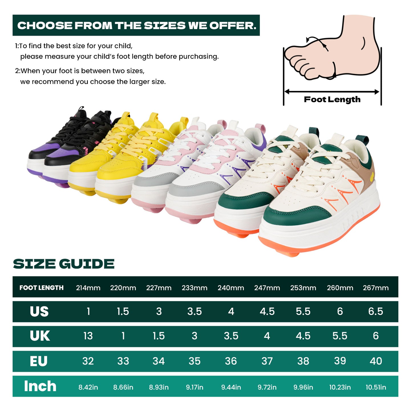 Unisex Roller Sneakers with Retractable Wheels – Multiple Colors Available