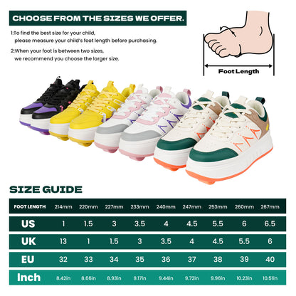 Unisex Roller Sneakers with Retractable Wheels – Multiple Colors Available