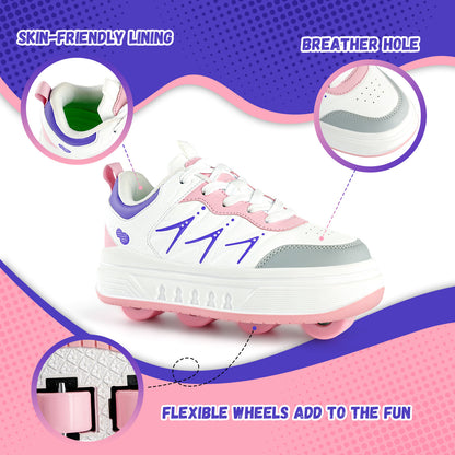 Unisex Roller Sneakers with Retractable Wheels – Multiple Colors Available