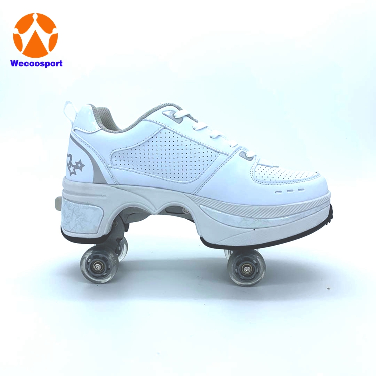 quad kick roller skate shoes retractable